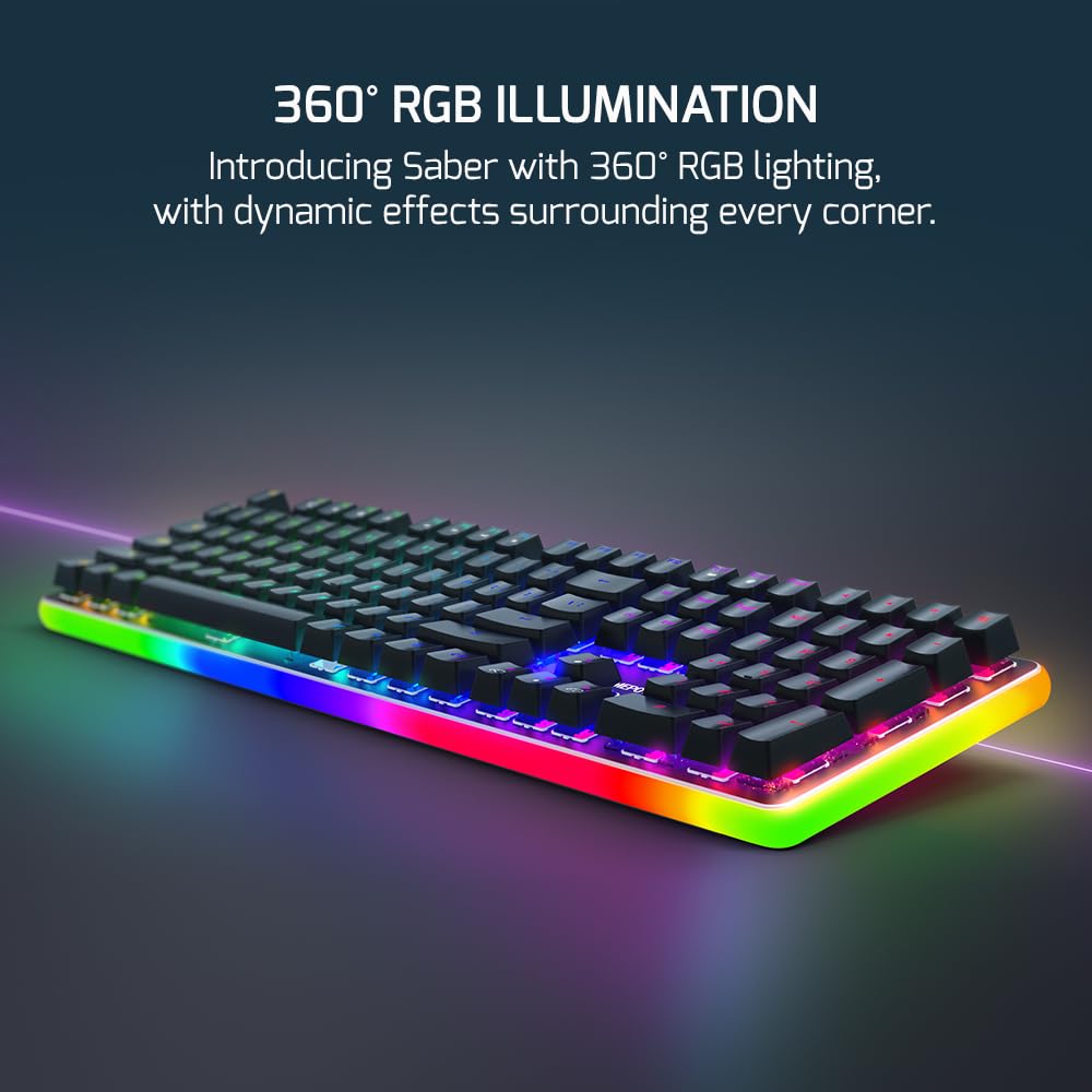 Amazon | GAMEPOWER ゲーミングキーボード Saber RGB メカニカル 105